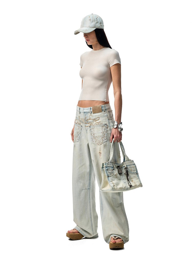 Wide-leg Scimitar Jeans JIN0016