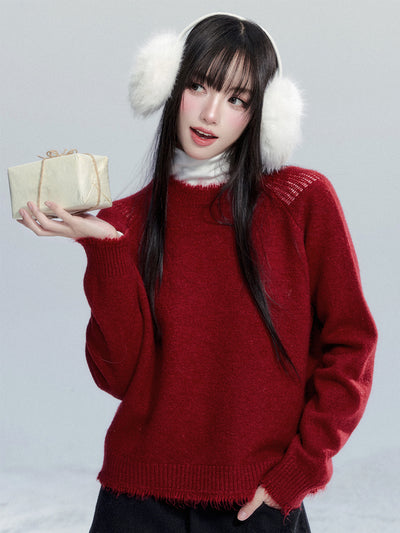 Lazy Style Frayed Edge Sweater FRA0488