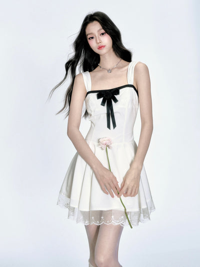 Bow Lace Suspender Dress FRA0353