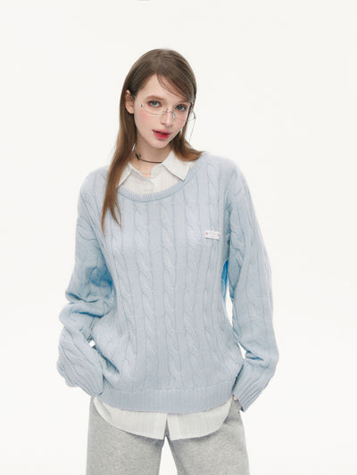 Fake Two-piece Casual Shirt Sweater SPE0078