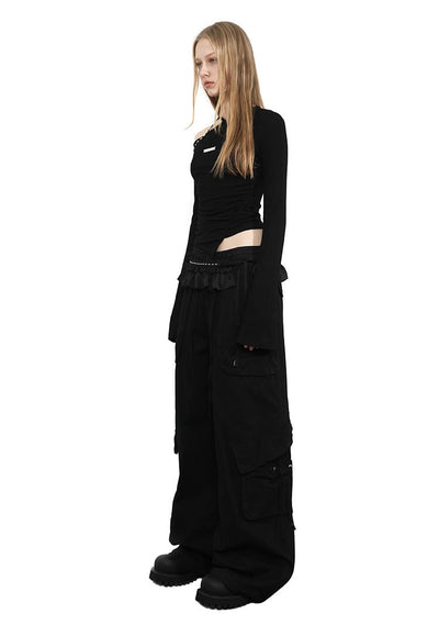 Cross Halter Neck Irregular T-shirt ANY0086