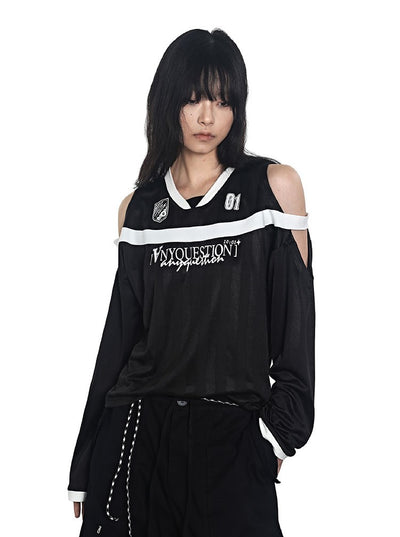 Two-tone Patch Print Jersey T-shirt ANY0076