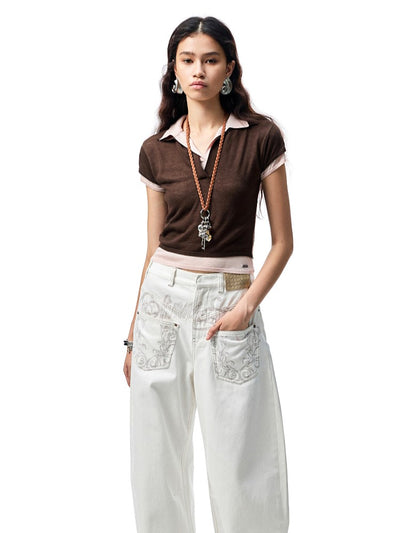 Fake Two-piece Short T-shirt JIN0007