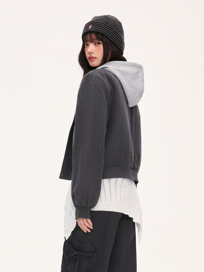 Detachable Faux Two-piece Hooded Jacket WEE0078