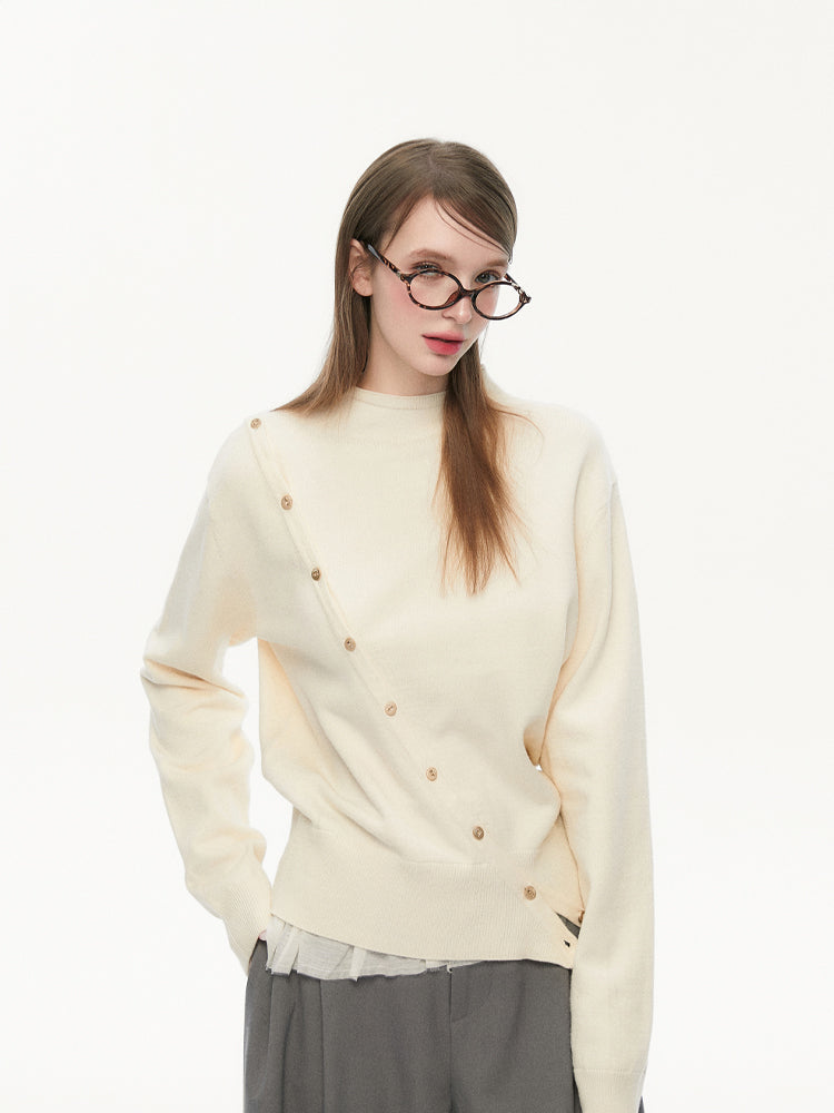 Patchwork Irregular Long-sleeved Sweater SPE0071