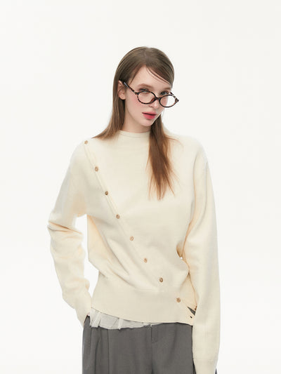 Patchwork Irregular Long-sleeved Sweater SPE0071