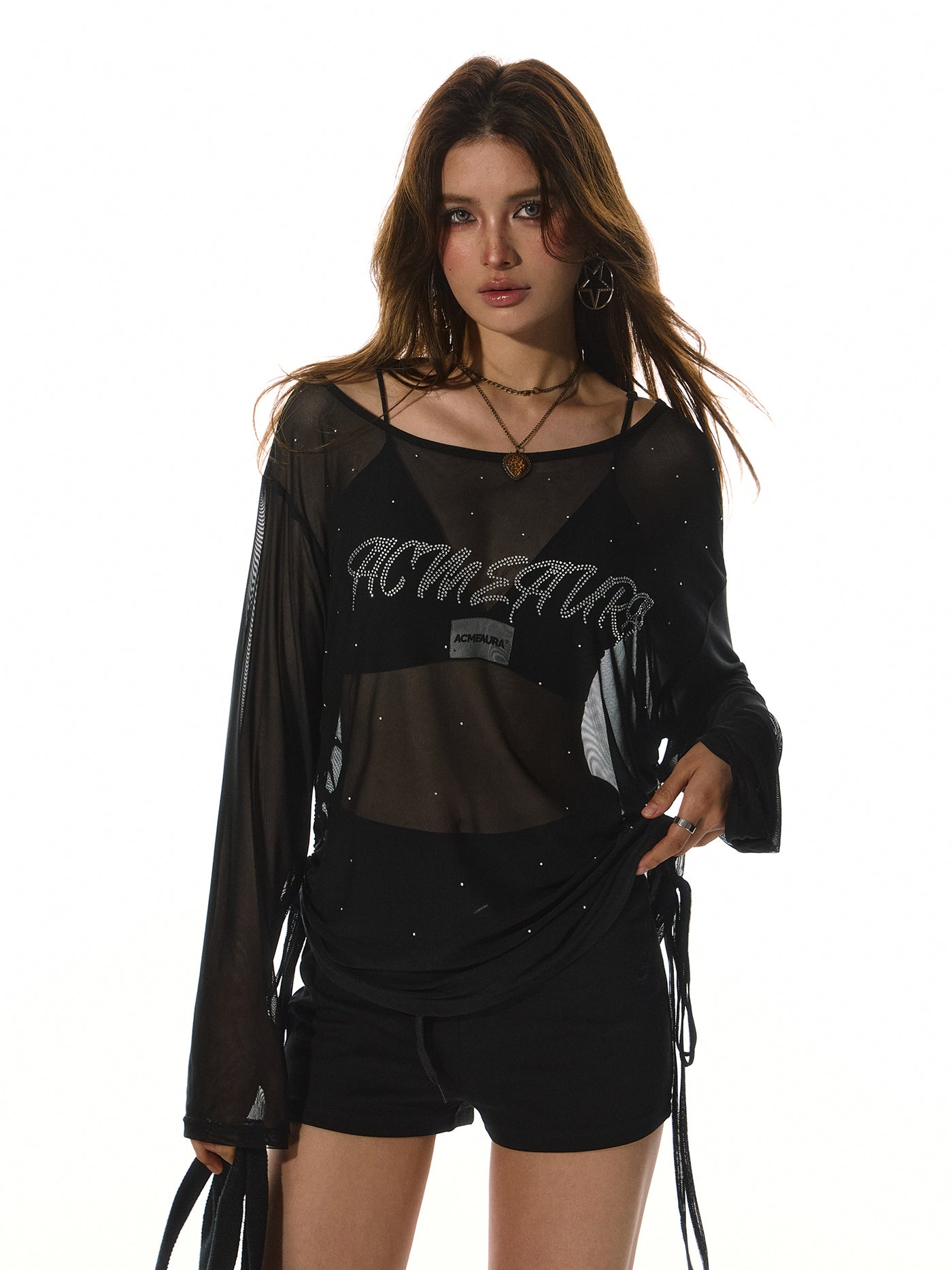Street Mesh Black Blouse ACM0088