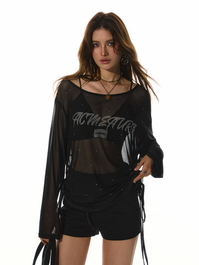 Street Mesh Black Blouse ACM0088