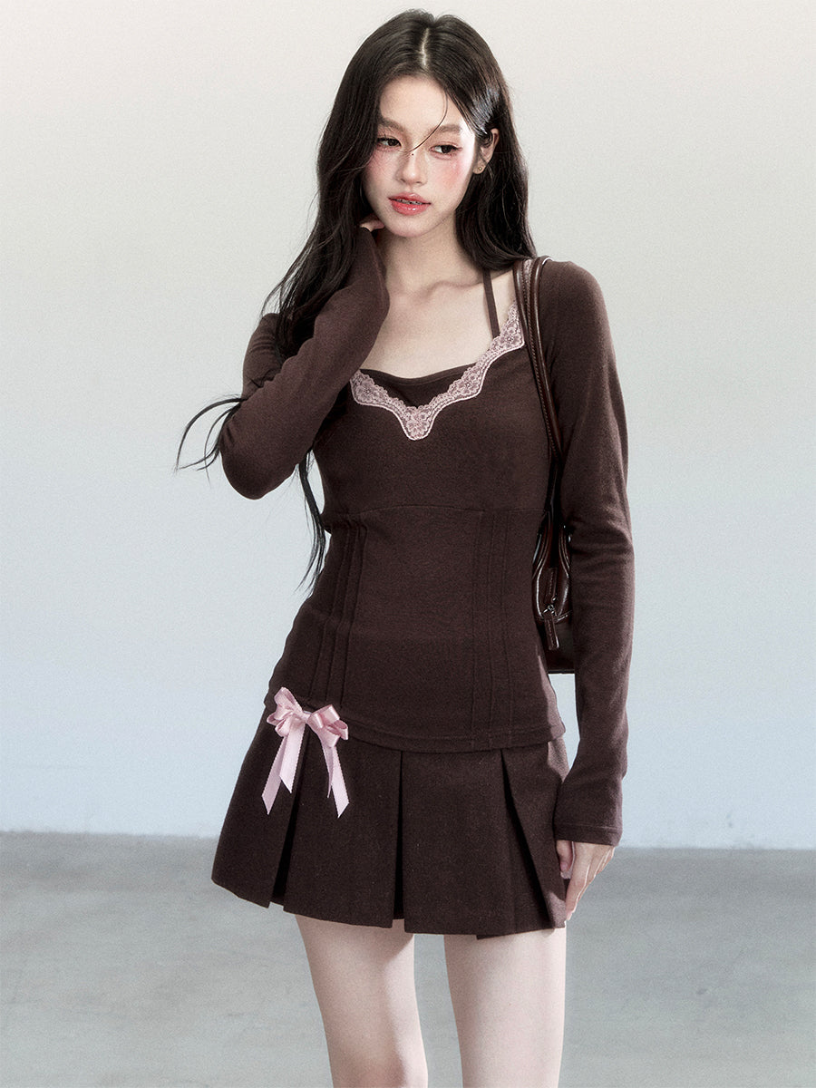 Lace Long-sleeved Base Top FRA0451