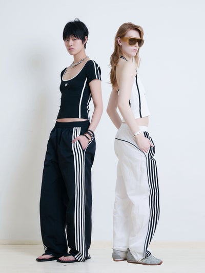 Nylon Loose Casual Pants AOA0027