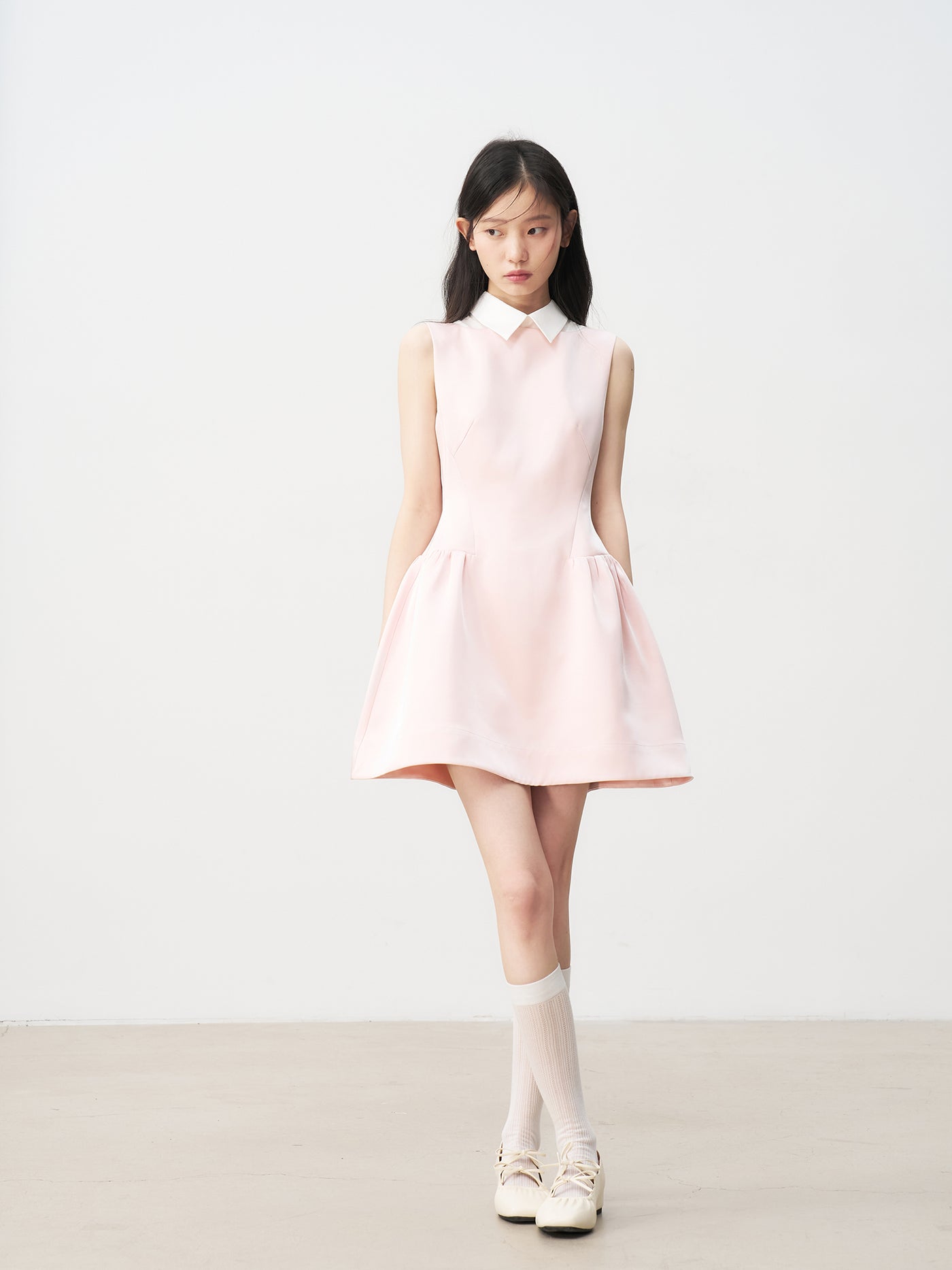 Pink Glossy Satin Vest Dress REC0080