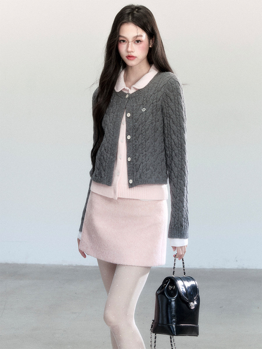 Velvet Two Color Sweater FRA0448