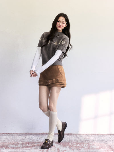 Nordic Design Jacquard Short Sleeve Sweater FRA0502