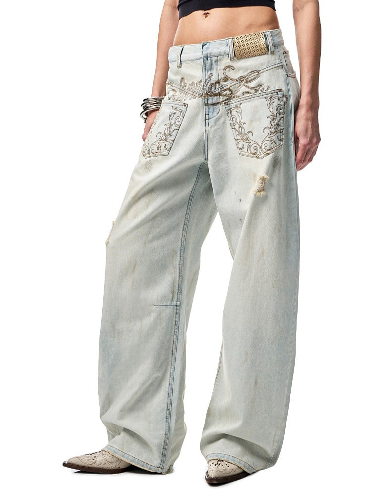 Wide-leg Scimitar Jeans JIN0016