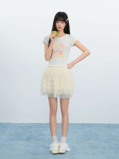 Mesh Lace Cake Puffy Skirt NTO0215