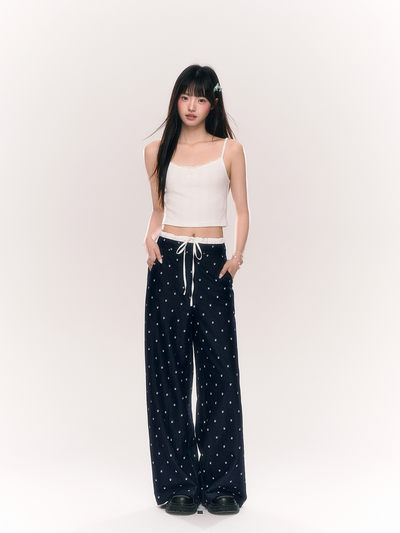 Wide-leg Puppy Paw Print Pants NTO0203