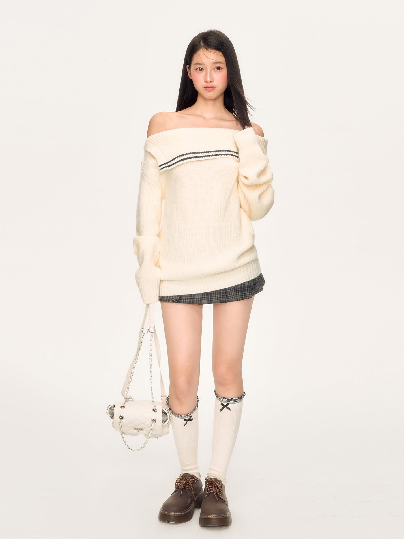 Preppy Style Plaid A-line Pleated Skirt WEE0064