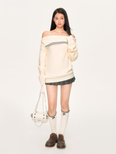 Off-shoulder Loose Style Sweater WEE0062