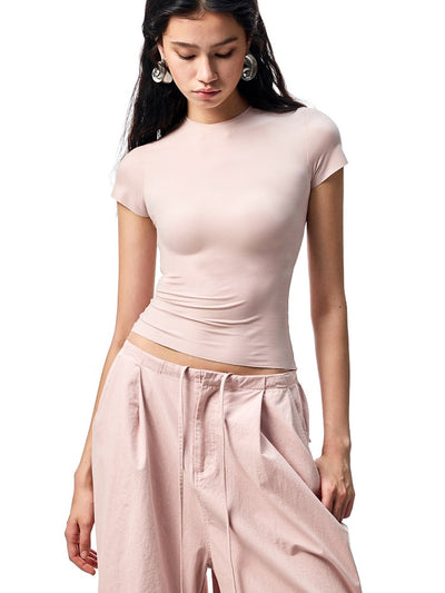 Solid Color Short-sleeved T-shirt JIN0019