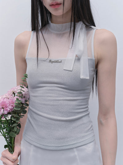 Cloud Design Mesh Top/Slim Skirt FRA0337
