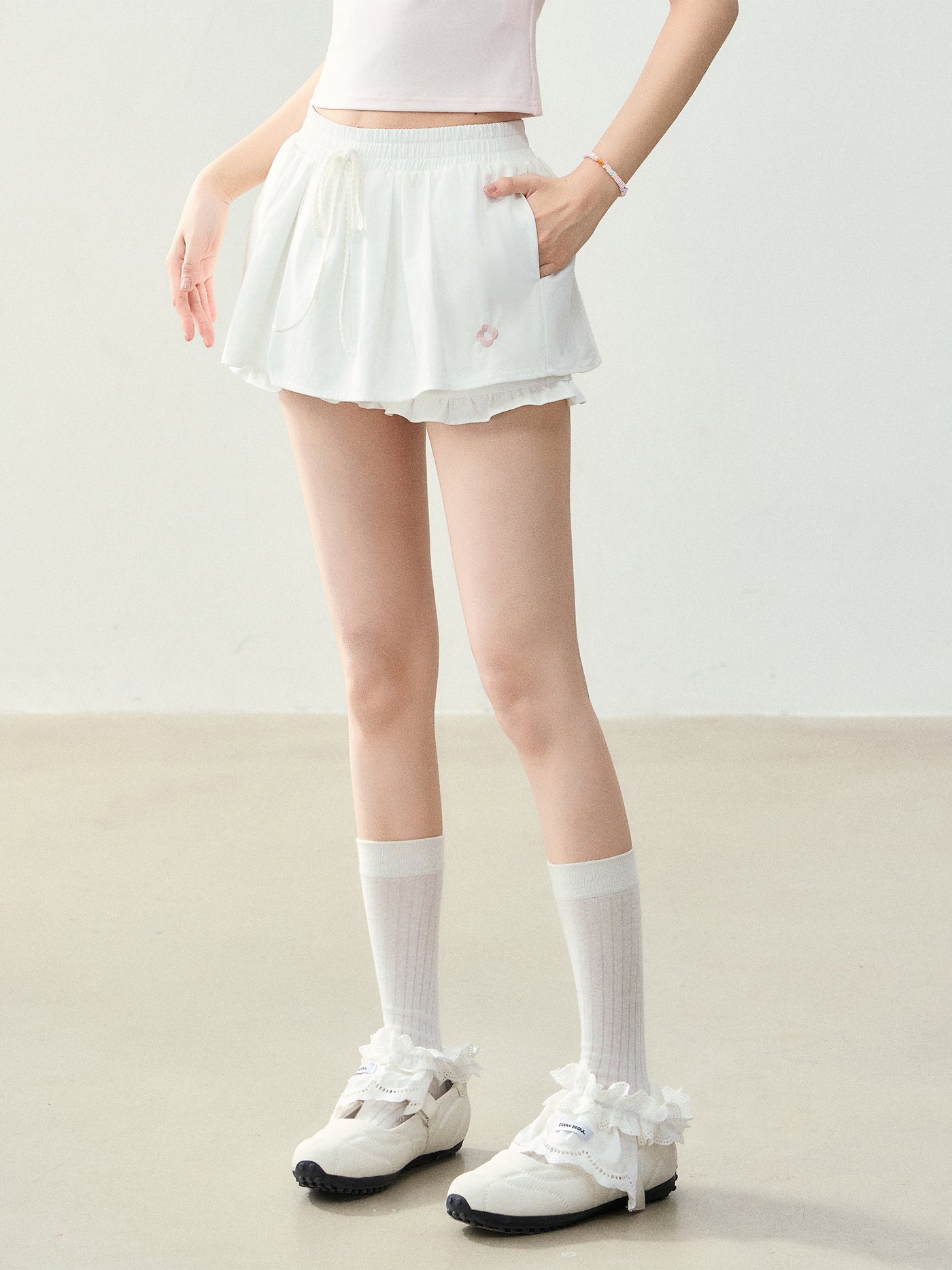 Pleated Bow-knot Skirt Pants NTO0226