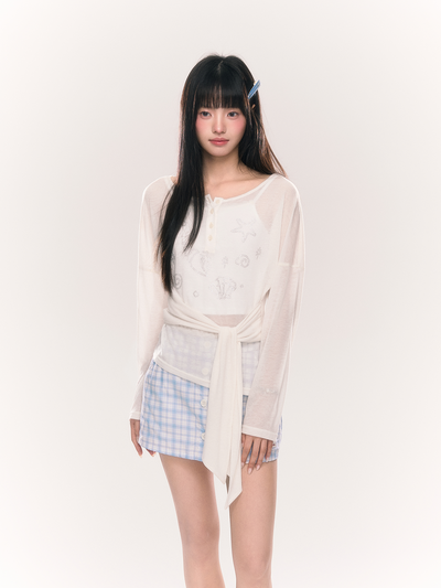 Diamond Print See-through Top NTO0207