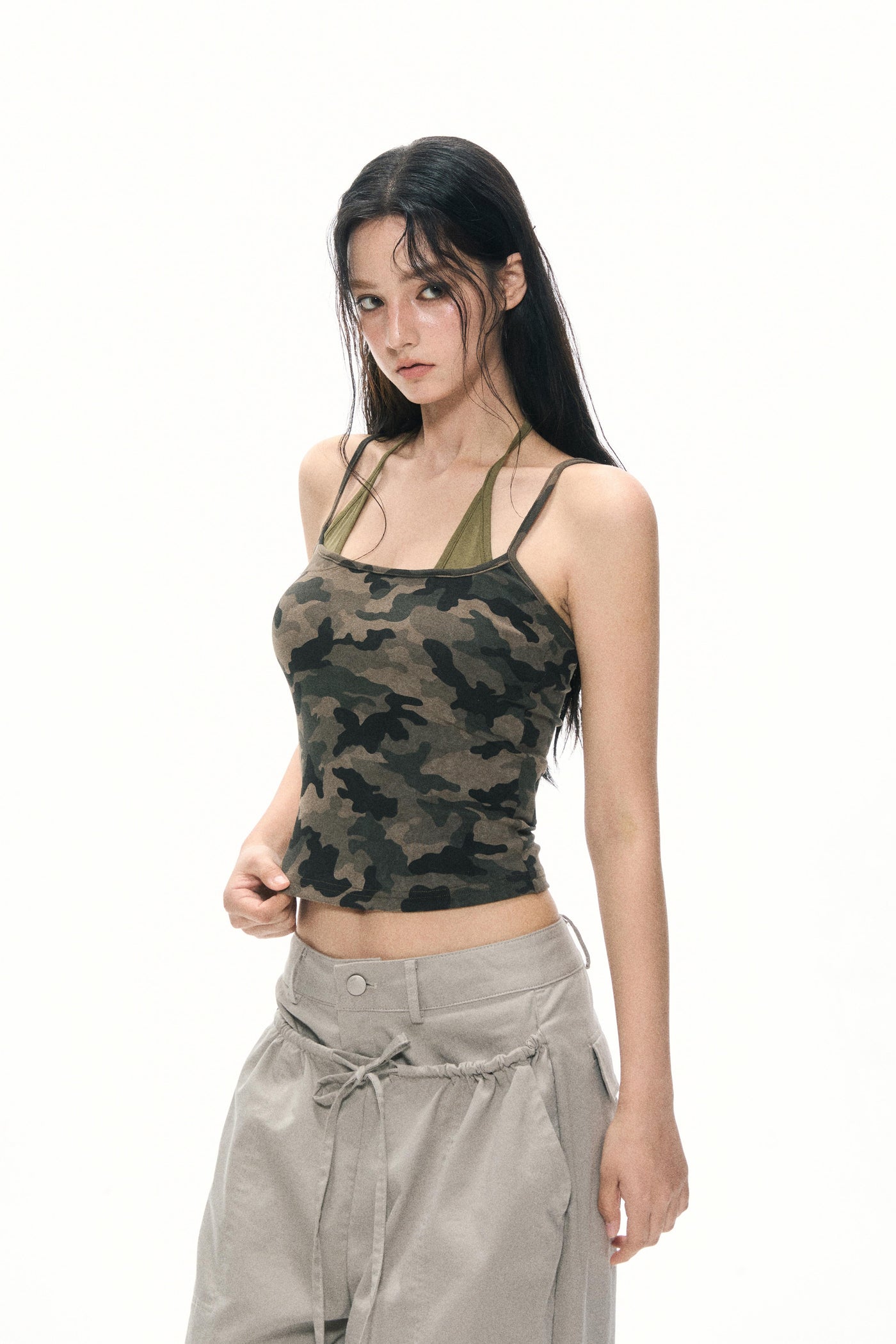 Backless Camouflage Camisole APE0386
