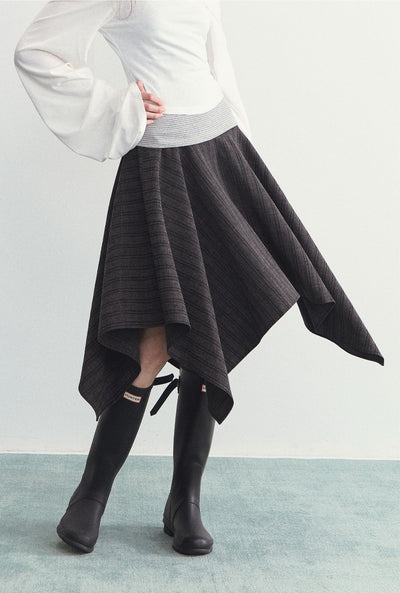 Irregular Plaid High Waist Skirt SPE0100