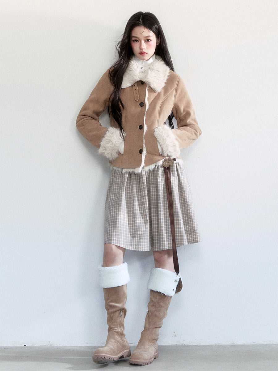 Suede Fur Plush Jacket FRA0447