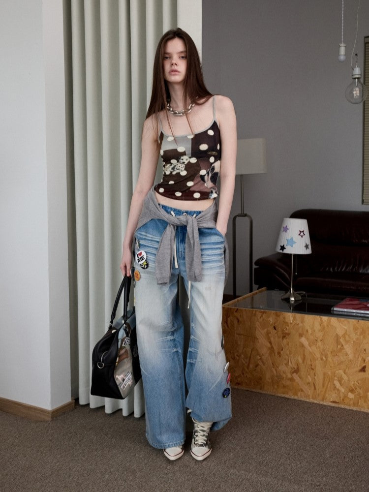 Blue Badge Wide-leg Jeans JIN0040