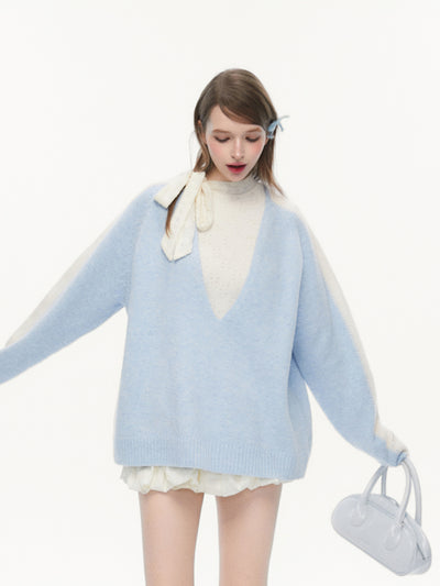 V-neck Loose Pullover Sweater SPE0082