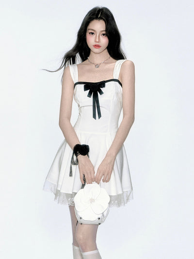 Bow Lace Suspender Dress FRA0353