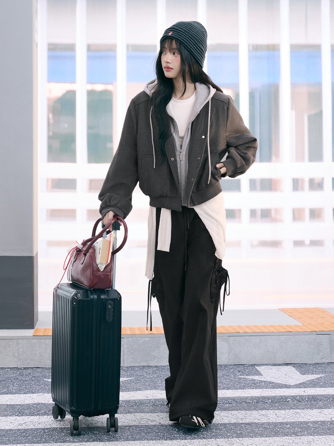 Detachable Faux Two-piece Hooded Jacket WEE0078