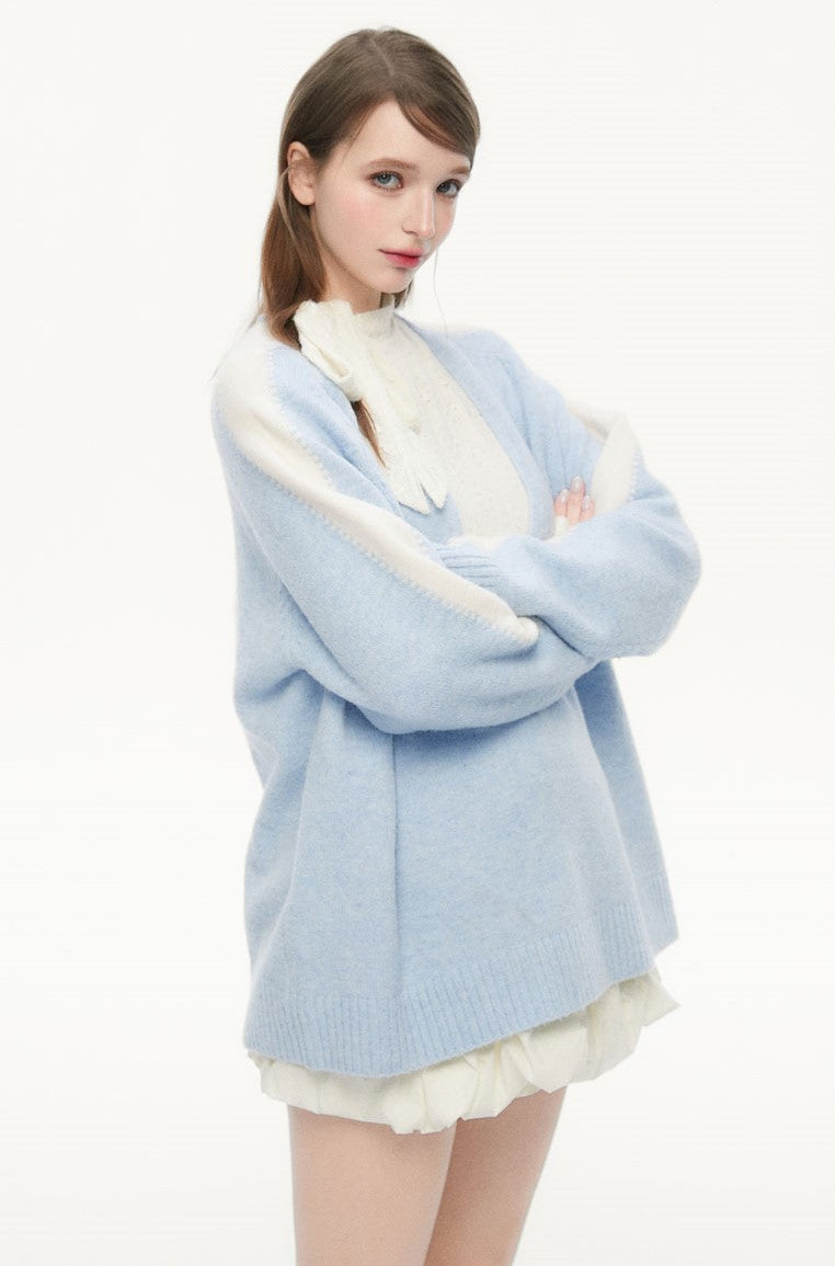 V-neck Loose Pullover Sweater SPE0082