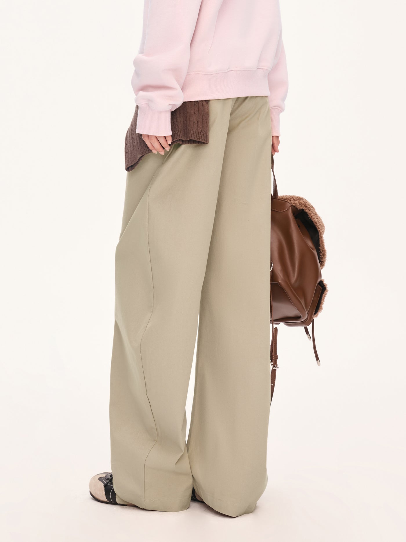 Double-Layer Trim Curved Pants WEE0070