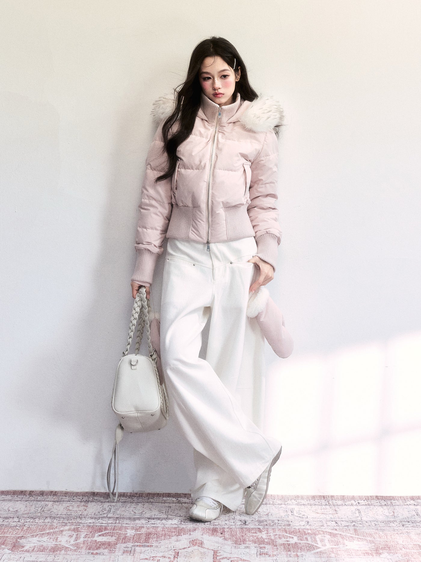 White Scimitar Sickle Shape Jeans FRA0506