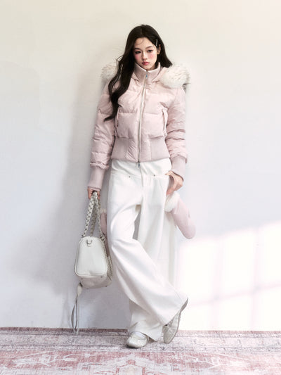 White Scimitar Sickle Shape Jeans FRA0506