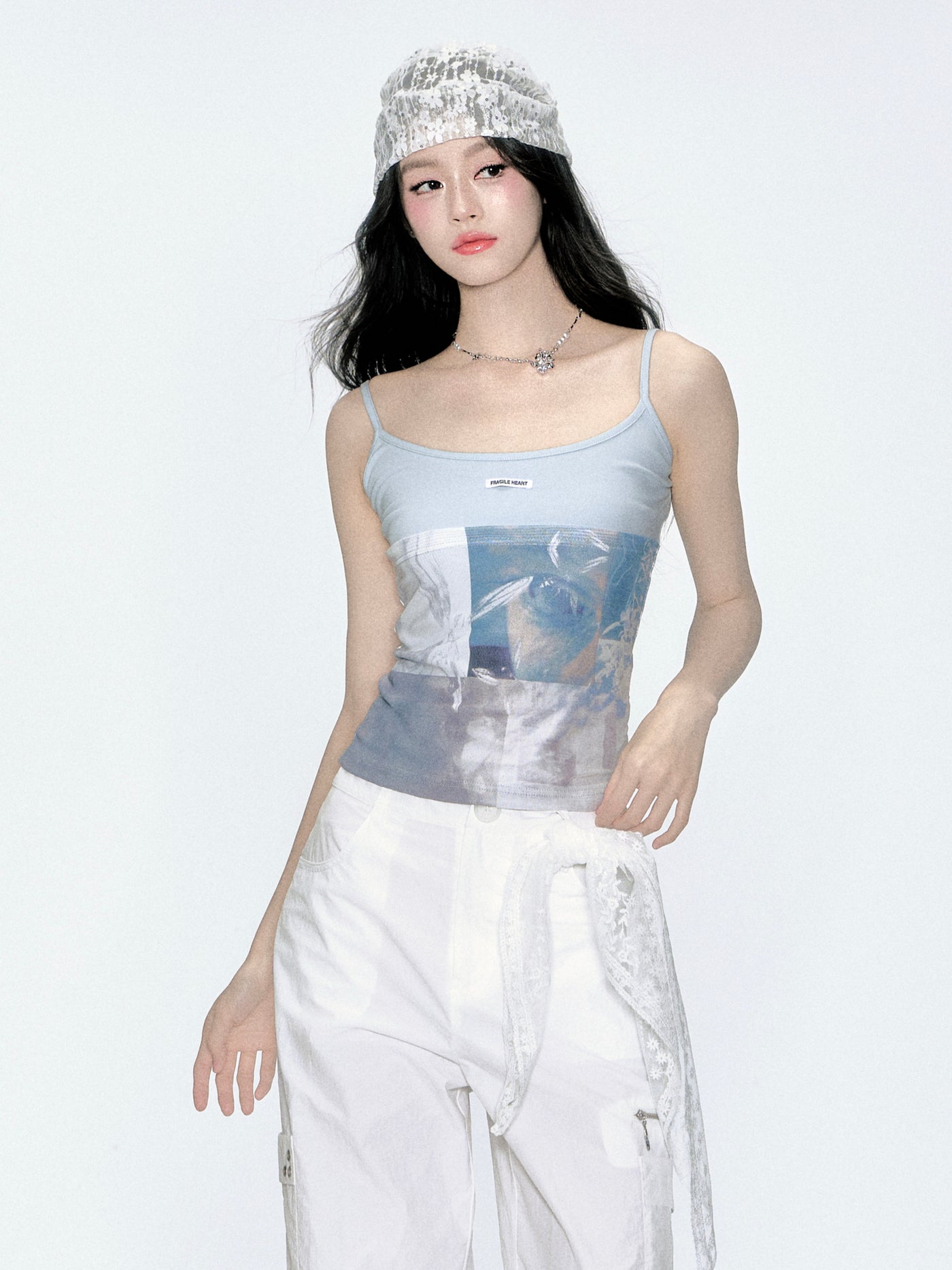 Pictorial Print Slimming Camisole FRA0356