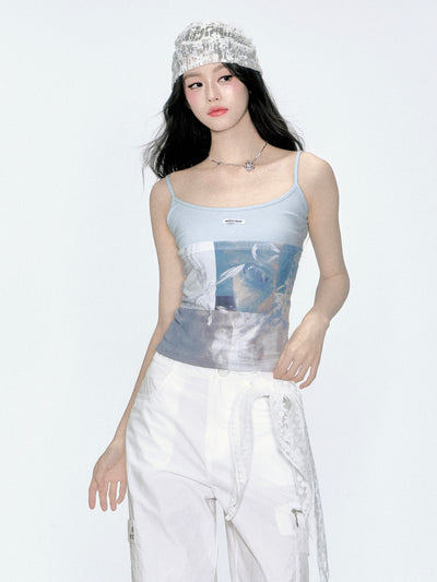 Pictorial Print Slimming Camisole FRA0356