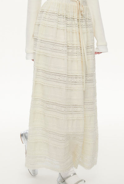 Splicing Lace Cake Long Skirt SPE0081