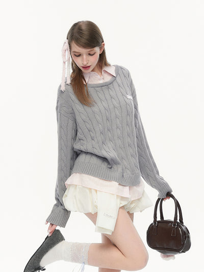 Fake Two-piece Casual Shirt Sweater SPE0078