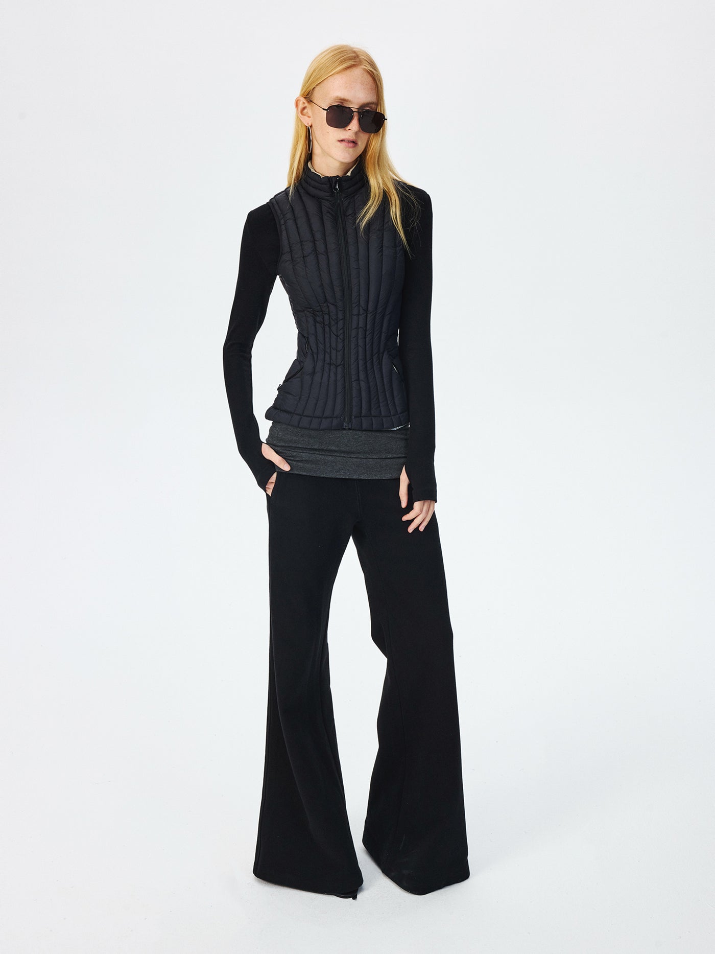 Draped High Waisted Flared Sweatpants CUR0270