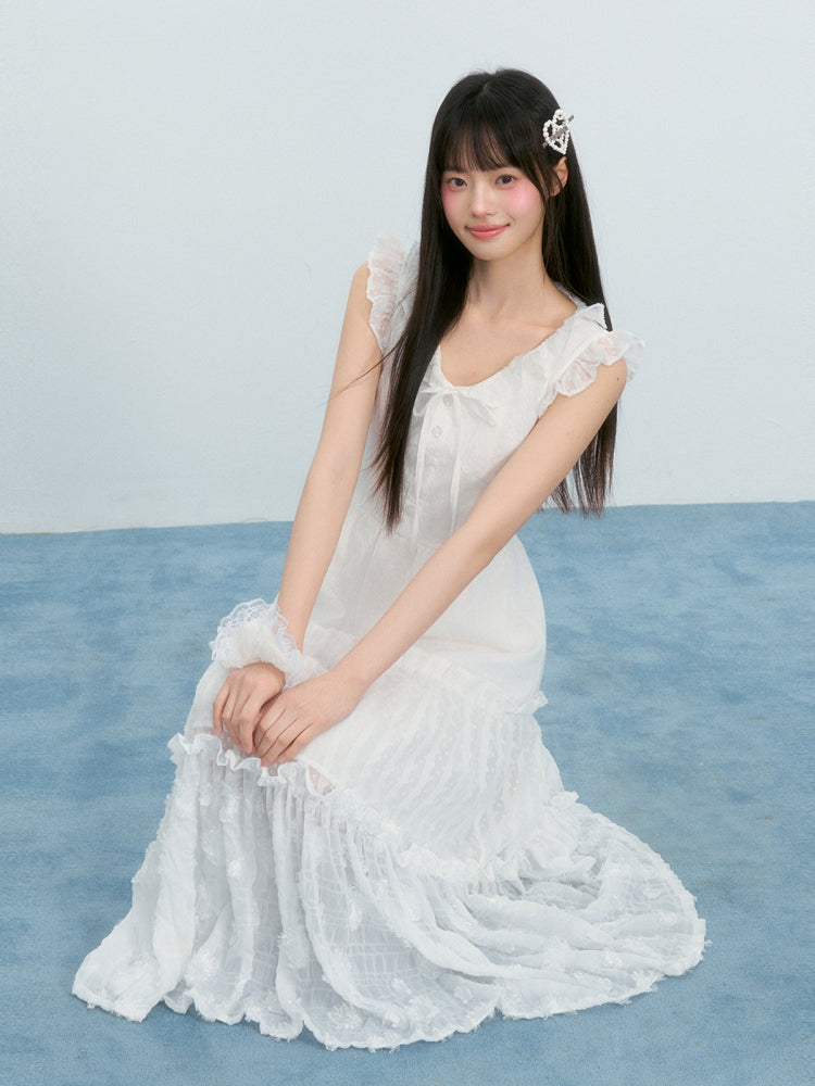 Small Flying Sleeves Cake Mesh Dress NTO0223