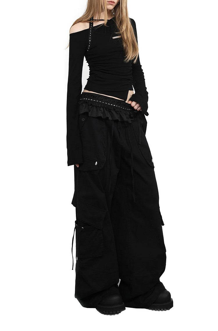 Cross Halter Neck Irregular T-shirt ANY0086