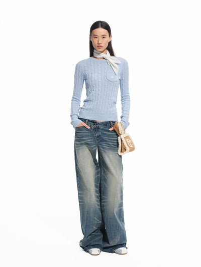 Low-rise Slant-front Jeans NOT0308