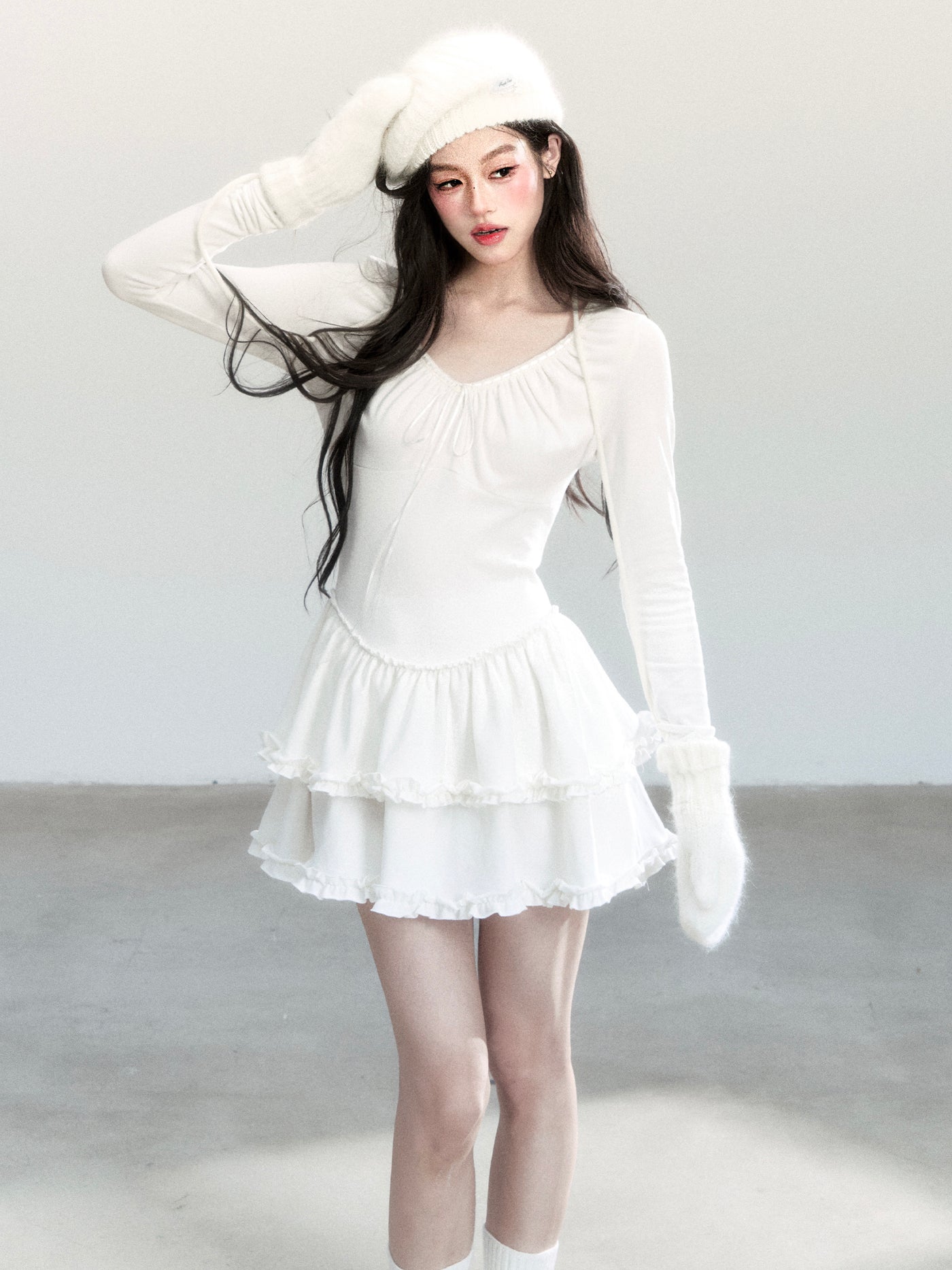 Ballet Style V-Neck Cake Dress FRA0445