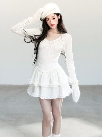 Ballet Style V-Neck Cake Dress FRA0445