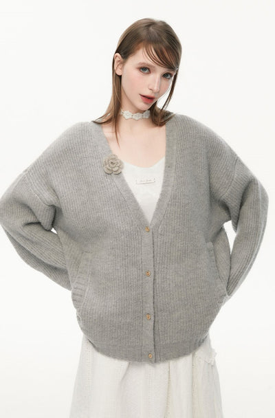Flowering V-Neck Knit Cardigan SPE0077