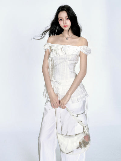 Lace Off-shoulder Shirt FRA0346
