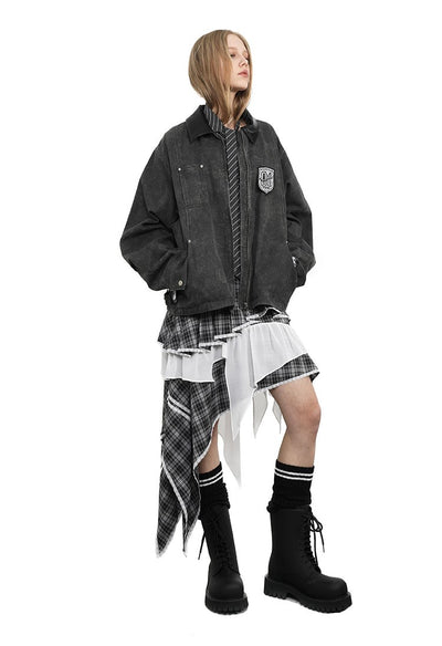 Workwear Leather Collar Jacket ANY0082